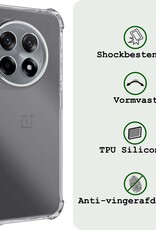 BASEY. Hoes Geschikt voor OnePlus 12R Hoesje Shock Proof Case Hoes Siliconen - Hoesje Geschikt voor OnePlus 12R Hoes Cover Shockproof - Transparant - 2 Stuks