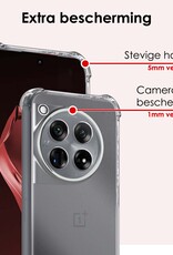 NoXx Hoes Geschikt voor OnePlus 12 Hoesje Siliconen Cover Shock Proof Back Case Shockproof Hoes - Transparant