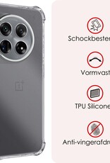 NoXx Hoes Geschikt voor OnePlus 12 Hoesje Siliconen Cover Shock Proof Back Case Shockproof Hoes Met Screenprotector - Transparant