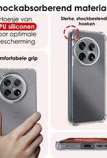 NoXx Hoes Geschikt voor OnePlus 12 Hoesje Siliconen Cover Shock Proof Back Case Shockproof Hoes Met Screenprotector - Transparant