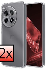 NoXx Hoes Geschikt voor OnePlus 12R Hoesje Cover Siliconen Back Case Hoes - Transparant - 2x
