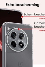 NoXx Hoes Geschikt voor OnePlus 12R Hoesje Cover Siliconen Back Case Hoes - Transparant - 2x