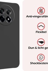 NoXx Hoes Geschikt voor OnePlus 12R Hoesje Cover Siliconen Back Case Hoes - Zwart - 2x