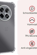 NoXx Hoes Geschikt voor OnePlus 12R Hoesje Siliconen Cover Shock Proof Back Case Shockproof Hoes - Transparant