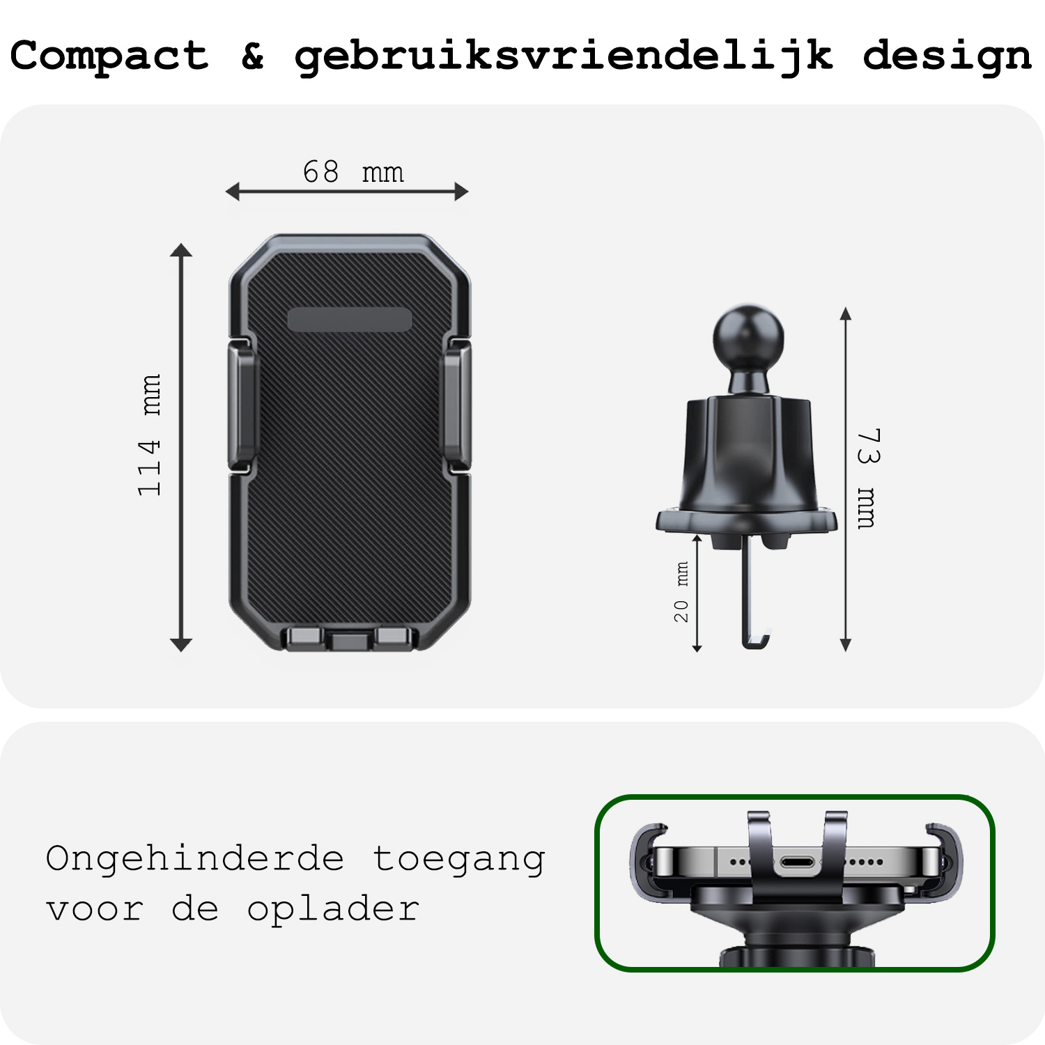 BASEY. Telefoonhouders Auto Ventilatie Rooster Auto Accessoires - Auto Telefoonhouder Universeel Verstelbaar Autohouder - Zwart