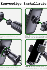 BASEY. Telefoonhouders Auto Ventilatie Rooster Auto Accessoires - Auto Telefoonhouder Universeel Verstelbaar Autohouder - Zwart