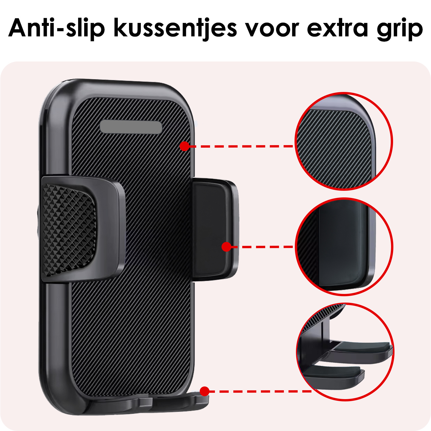 NoXx Telefoonhouders Auto Ventilatie Rooster Verstelbaar Universeel Auto Telefoonhouder Auto Accessoires - Zwart