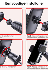 NoXx Telefoonhouders Auto Ventilatie Rooster Verstelbaar Universeel Auto Telefoonhouder Auto Accessoires - Zwart