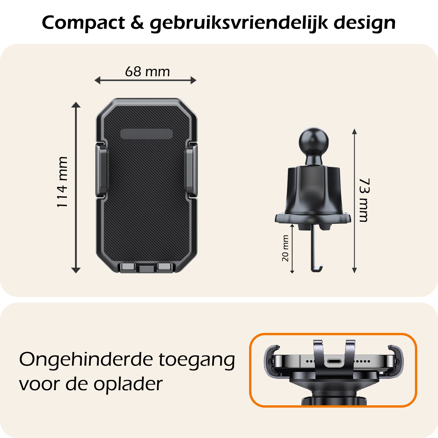 Nomfy Telefoonhouders Auto Draaibaar Universeel GSM Houder Auto Accessoires - Verstelbare Auto Telefoonhouder - Zwart