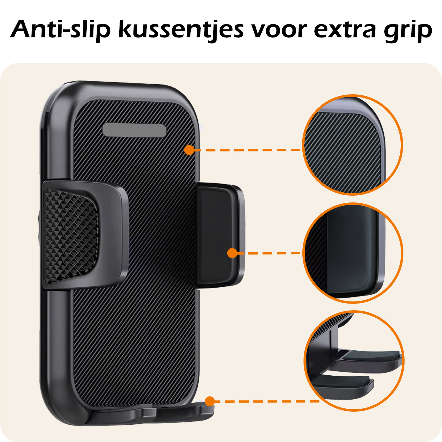 Nomfy Telefoonhouders Auto Draaibaar Universeel GSM Houder Auto Accessoires - Verstelbare Auto Telefoonhouder - Zwart