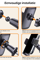 Nomfy Telefoonhouders Auto Draaibaar Universeel GSM Houder Auto Accessoires - Verstelbare Auto Telefoonhouder - Zwart