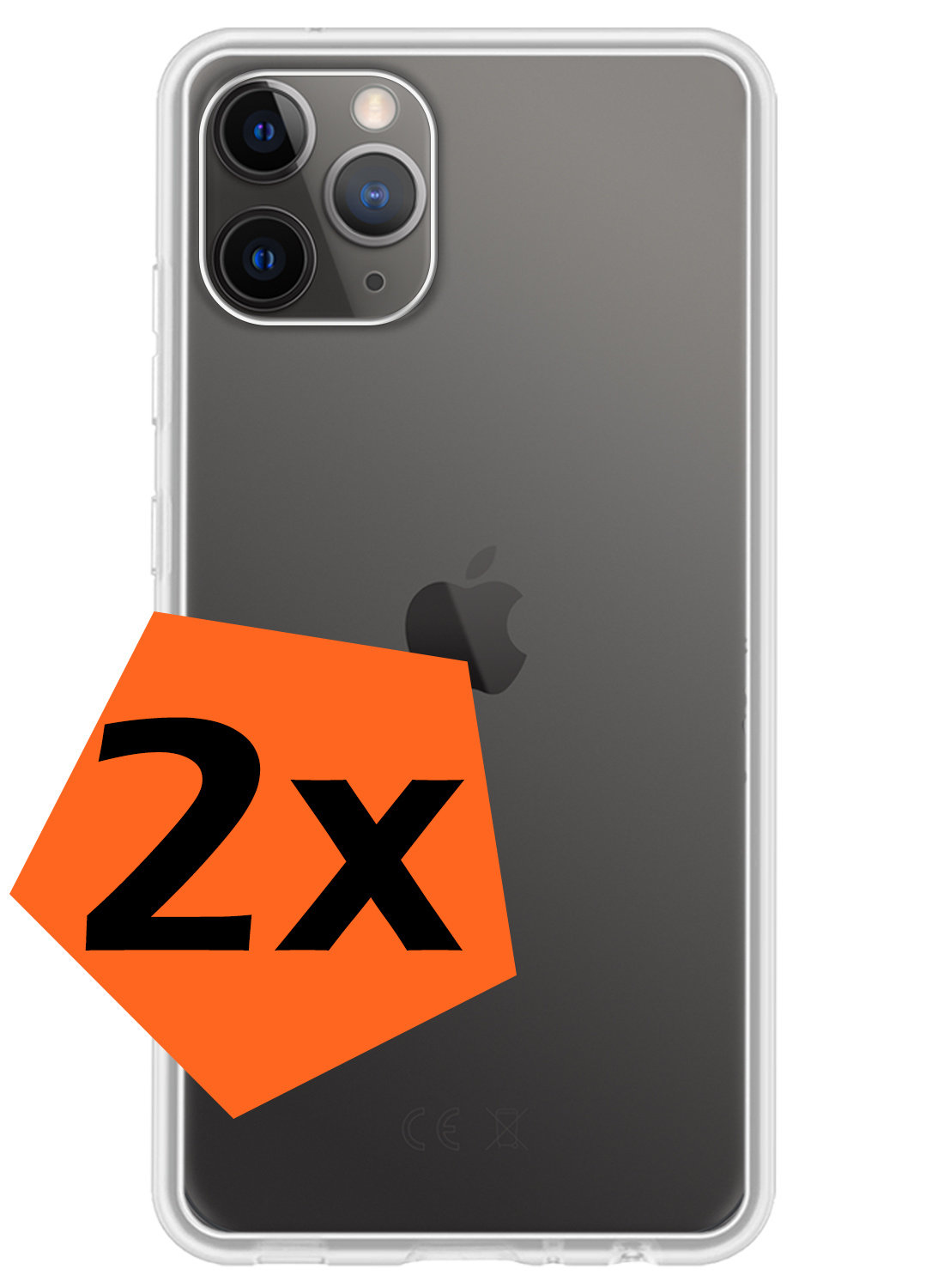 Nomfy Hoesje Geschikt voor iPhone 12 Pro Max Hoesje Siliconen Cover Case - Hoes Geschikt voor iPhone 12 Pro Max Hoes Back Case - 2-PACK - Transparant