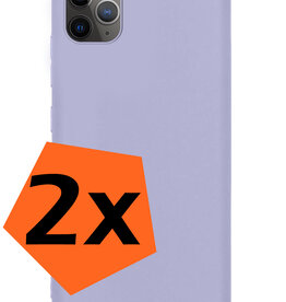 Nomfy Nomfy iPhone 12 Pro Max Hoesje Siliconen 2 PACK - Lila