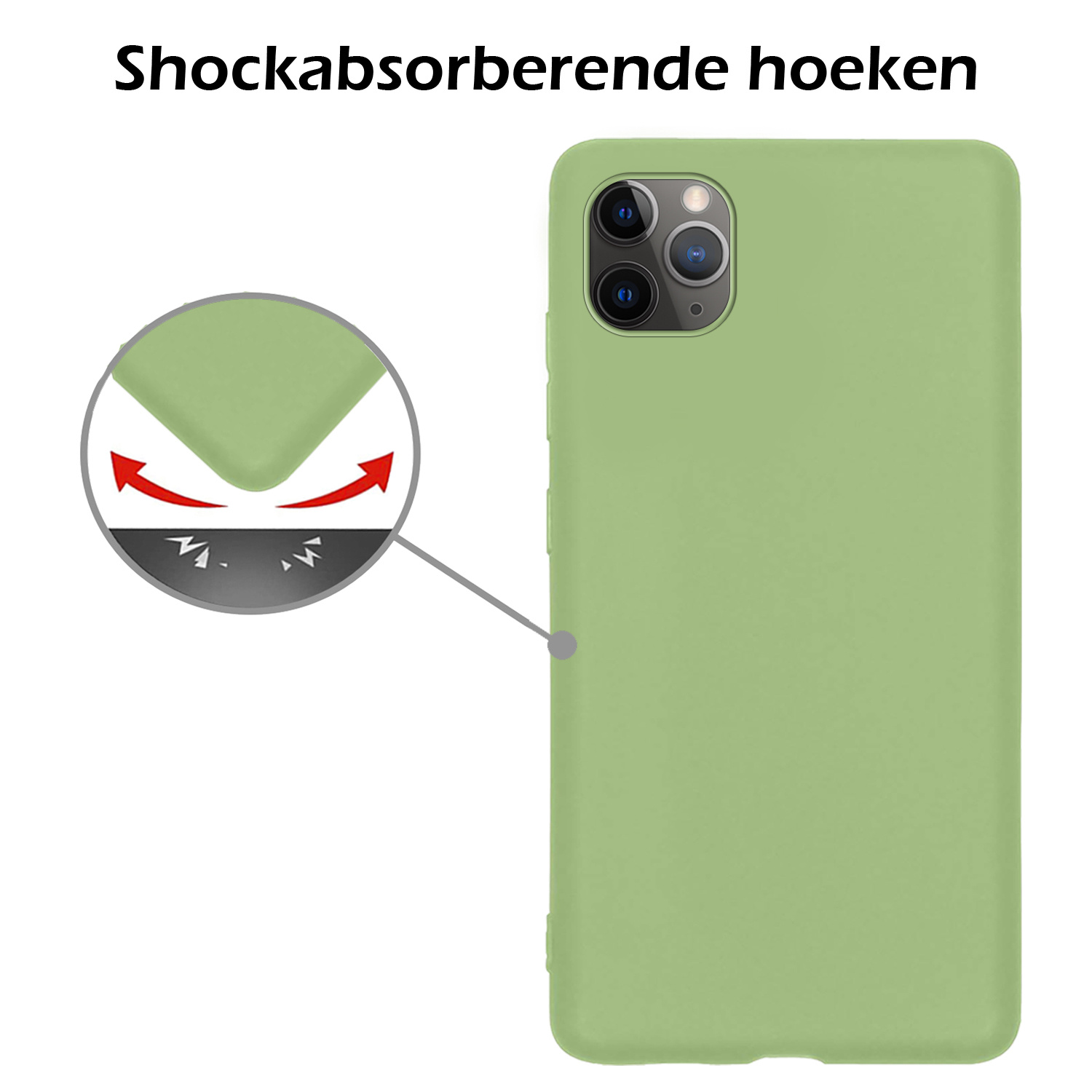 Nomfy Hoesje Geschikt voor iPhone 12 Pro Max Hoesje Siliconen Cover Case - Hoes Geschikt voor iPhone 12 Pro Max Hoes Back Case - 2-PACK - Groen