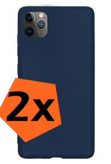 Nomfy Hoesje Geschikt voor iPhone 12 Pro Max Hoesje Siliconen Cover Case - Hoes Geschikt voor iPhone 12 Pro Max Hoes Back Case - 2-PACK - Donkerblauw