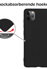 Nomfy Hoesje Geschikt voor iPhone 12 Pro Hoesje Siliconen Cover Case - Hoes Geschikt voor iPhone 12 Pro Hoes Back Case - 2-PACK - Zwart