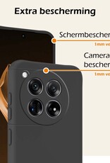 Nomfy Hoesje Geschikt voor OnePlus 12 Hoesje Siliconen Cover Case - Hoes Geschikt voor OnePlus 12 Hoes Back Case - Zwart