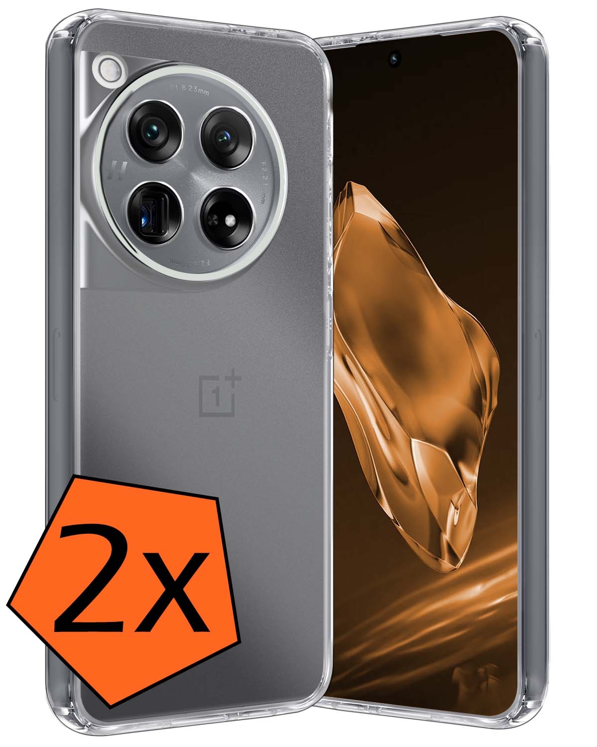 Nomfy Hoesje Geschikt voor OnePlus 12 Hoesje Siliconen Cover Case - Hoes Geschikt voor OnePlus 12 Hoes Back Case - 2-PACK - Transparant