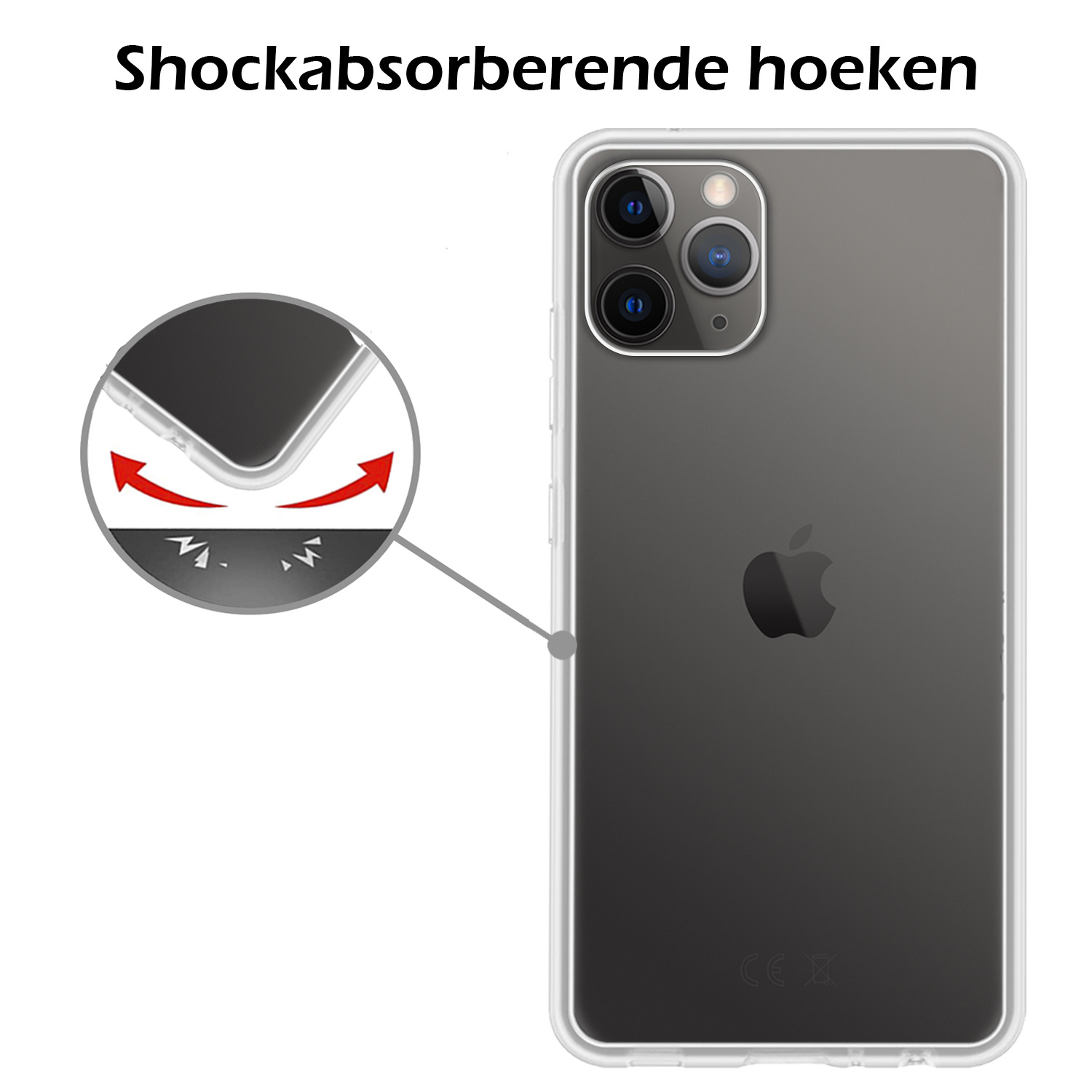 Nomfy Hoesje Geschikt voor iPhone 12 Pro Hoesje Siliconen Cover Case - Hoes Geschikt voor iPhone 12 Pro Hoes Back Case - 2-PACK - Transparant