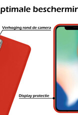Nomfy Hoesje Geschikt voor iPhone 12 Pro Hoesje Siliconen Cover Case - Hoes Geschikt voor iPhone 12 Pro Hoes Back Case - 2-PACK - Rood