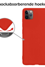Nomfy Hoesje Geschikt voor iPhone 12 Pro Hoesje Siliconen Cover Case - Hoes Geschikt voor iPhone 12 Pro Hoes Back Case - 2-PACK - Rood