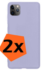 Nomfy Hoesje Geschikt voor iPhone 12 Pro Hoesje Siliconen Cover Case - Hoes Geschikt voor iPhone 12 Pro Hoes Back Case - 2-PACK - Lila