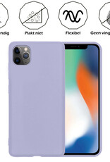 Nomfy Hoesje Geschikt voor iPhone 12 Pro Hoesje Siliconen Cover Case - Hoes Geschikt voor iPhone 12 Pro Hoes Back Case - 2-PACK - Lila