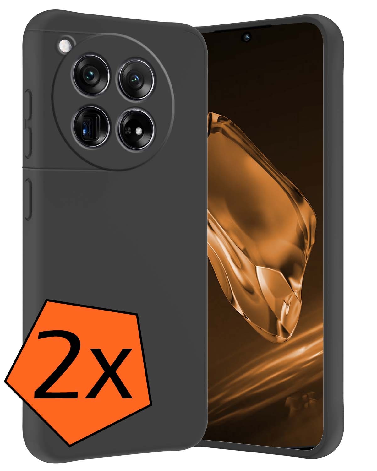 Nomfy Hoesje Geschikt voor OnePlus 12 Hoesje Siliconen Cover Case - Hoes Geschikt voor OnePlus 12 Hoes Back Case - 2-PACK - Zwart