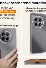 Nomfy Hoesje Geschikt voor OnePlus 12 Hoesje Siliconen Cover Case Met Screenprotector - Hoes Geschikt voor OnePlus 12 Hoes Back Case - Transparant