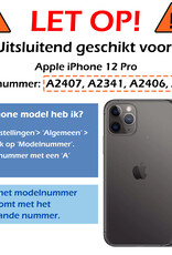 Nomfy Hoesje Geschikt voor iPhone 12 Pro Hoesje Siliconen Cover Case - Hoes Geschikt voor iPhone 12 Pro Hoes Back Case - 2-PACK - Donkerblauw