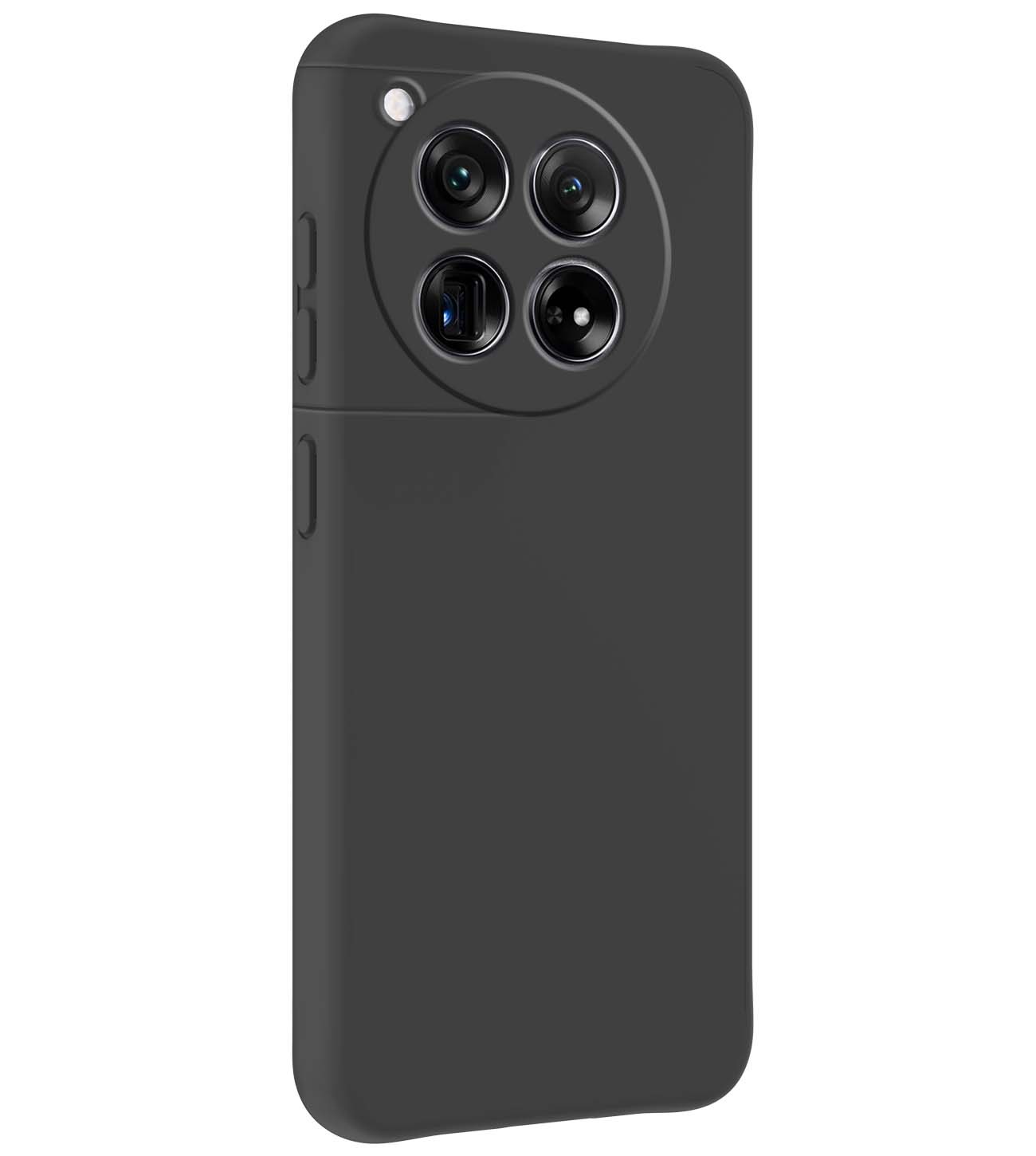 Nomfy Hoesje Geschikt voor OnePlus 12 Hoesje Siliconen Cover Case Met Screenprotector - Hoes Geschikt voor OnePlus 12 Hoes Back Case - Zwart