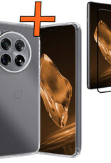 Nomfy Hoesje Geschikt voor OnePlus 12 Hoesje Siliconen Cover Case Met Screenprotector - Hoes Geschikt voor OnePlus 12 Hoes Back Case - Transparant