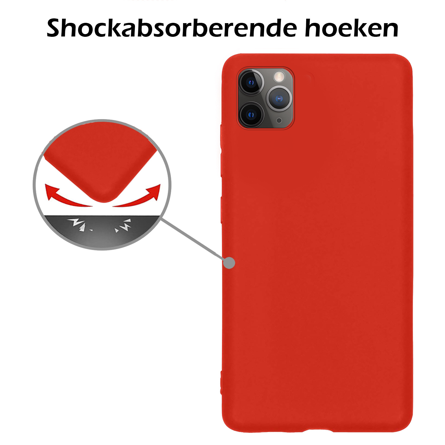 Nomfy Hoesje Geschikt voor iPhone 12 Pro Hoesje Siliconen Cover Case - Hoes Geschikt voor iPhone 12 Pro Hoes Back Case - Rood