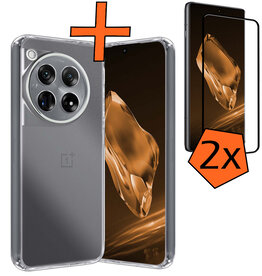 Nomfy Nomfy OnePlus 12 Hoesje Siliconen Met 2x Screenprotector - Transparant
