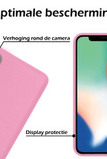 Nomfy Hoesje Geschikt voor iPhone 12 Pro Hoesje Siliconen Cover Case - Hoes Geschikt voor iPhone 12 Pro Hoes Back Case - Lichtroze