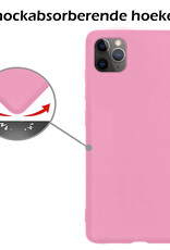 Nomfy Hoesje Geschikt voor iPhone 12 Pro Hoesje Siliconen Cover Case - Hoes Geschikt voor iPhone 12 Pro Hoes Back Case - Lichtroze