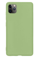 Nomfy Hoesje Geschikt voor iPhone 12 Pro Hoesje Siliconen Cover Case - Hoes Geschikt voor iPhone 12 Pro Hoes Back Case - Groen