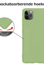 Nomfy Hoesje Geschikt voor iPhone 12 Pro Hoesje Siliconen Cover Case - Hoes Geschikt voor iPhone 12 Pro Hoes Back Case - Groen