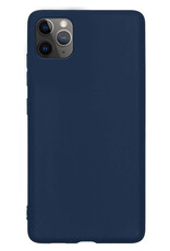 Nomfy Hoesje Geschikt voor iPhone 12 Pro Hoesje Siliconen Cover Case - Hoes Geschikt voor iPhone 12 Pro Hoes Back Case - Donkerblauw
