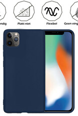 Nomfy Hoesje Geschikt voor iPhone 12 Pro Hoesje Siliconen Cover Case - Hoes Geschikt voor iPhone 12 Pro Hoes Back Case - Donkerblauw