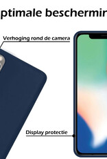 Nomfy Hoesje Geschikt voor iPhone 12 Pro Hoesje Siliconen Cover Case - Hoes Geschikt voor iPhone 12 Pro Hoes Back Case - Donkerblauw