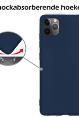 Nomfy Hoesje Geschikt voor iPhone 12 Pro Hoesje Siliconen Cover Case - Hoes Geschikt voor iPhone 12 Pro Hoes Back Case - Donkerblauw