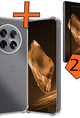Nomfy Hoesje Geschikt voor OnePlus 12 Hoesje Shock Proof Cover Case Shockproof Met 2x Screenprotector - Hoes Geschikt voor OnePlus 12 Hoes Siliconen Back Case - Transparant