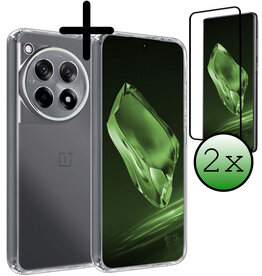 BASEY. BASEY. OnePlus 12R Hoesje Siliconen Met 2x Screenprotector - Transparant
