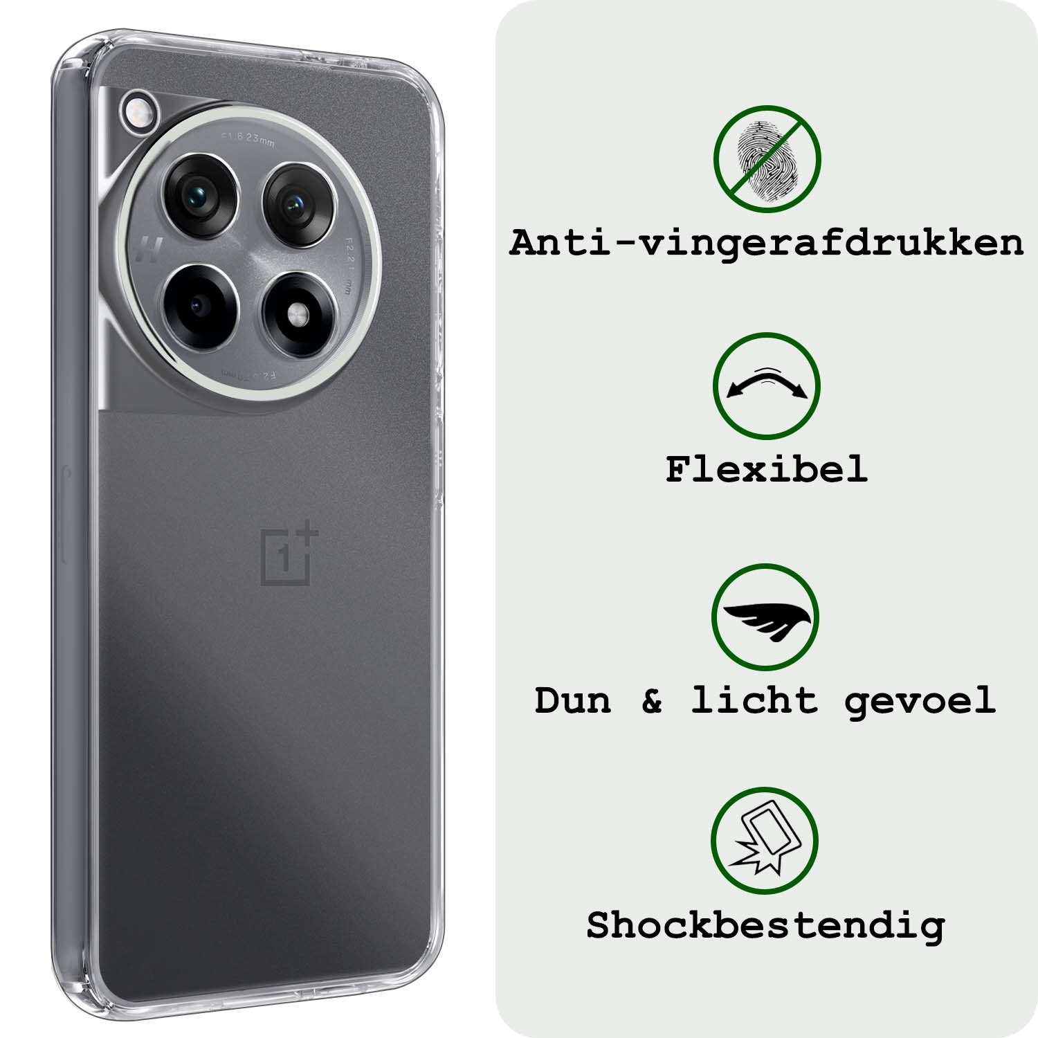 BASEY. Hoes Geschikt voor OnePlus 12R Hoesje Siliconen Back Cover Case Met 2x Screenprotector - Hoesje Geschikt voor OnePlus 12R Hoes Cover Hoesje - Transparant