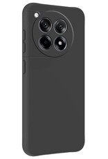 BASEY. Hoes Geschikt voor OnePlus 12R Hoesje Siliconen Back Cover Case Met 2x Screenprotector - Hoesje Geschikt voor OnePlus 12R Hoes Cover Hoesje - Zwart