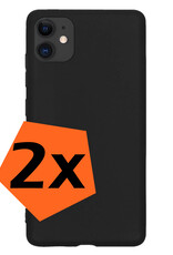 Nomfy Hoesje Geschikt voor iPhone 12 Hoesje Siliconen Cover Case - Hoes Geschikt voor iPhone 12 Hoes Back Case - 2-PACK - Zwart