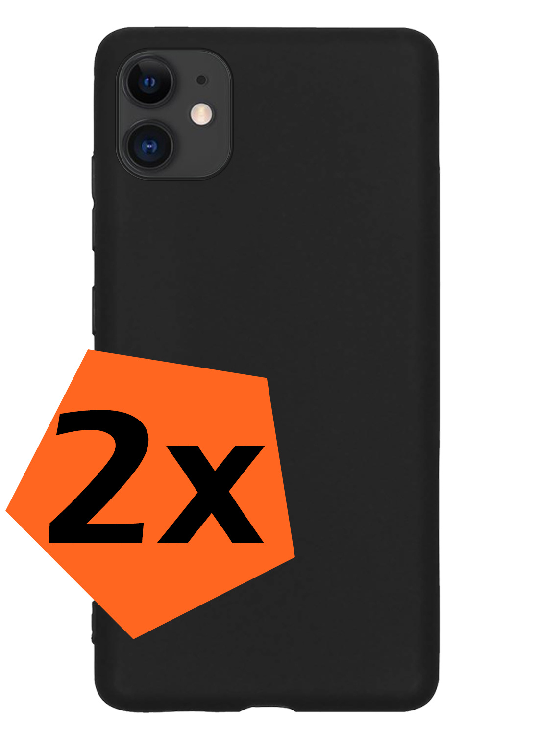 Nomfy Hoesje Geschikt voor iPhone 12 Hoesje Siliconen Cover Case - Hoes Geschikt voor iPhone 12 Hoes Back Case - 2-PACK - Zwart