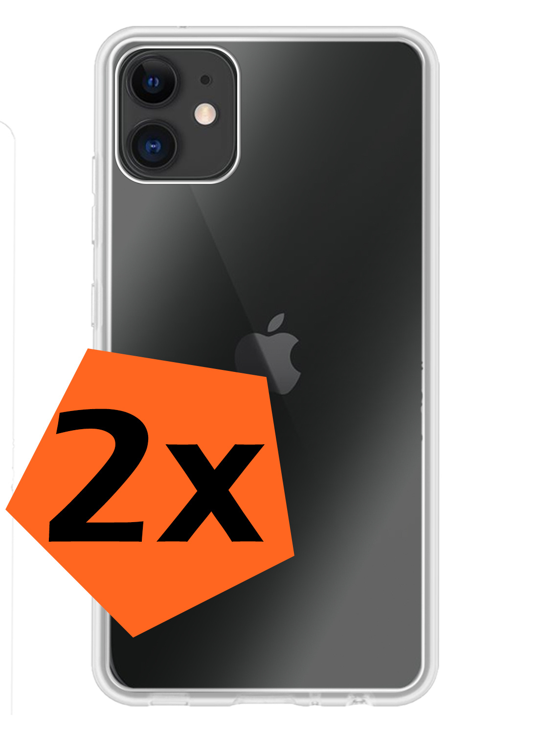 Nomfy Hoesje Geschikt voor iPhone 12 Hoesje Siliconen Cover Case - Hoes Geschikt voor iPhone 12 Hoes Back Case - 2-PACK - Transparant