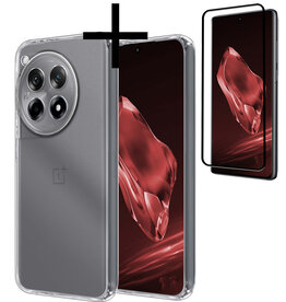 NoXx NoXx OnePlus 12R Hoesje Siliconen Met Screenprotector - Transparant
